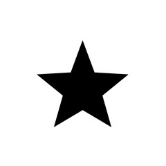 A simple black star shape isolated on a clean white background