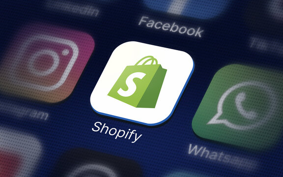 Shopify Company logo on the smartphone