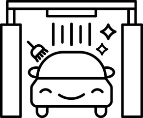 auto detailing car wash clean cute line illustration