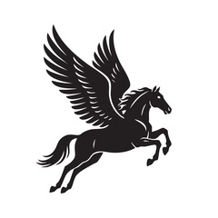 🐎 Majestic Pegasus Winged Horse Silhouette Illustration