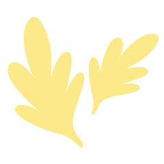 Fototapeta premium Stylized yellow leaf pair with smooth curves, perfect for eco branding, wellness apps, or minimalist natural design accents.