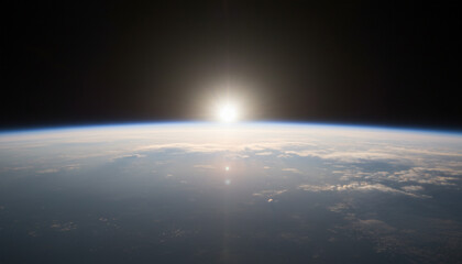 宇宙 地球 Sunrise over earth Generative AI