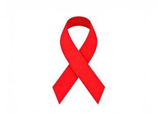 A red ribbon symbolizes awareness and support