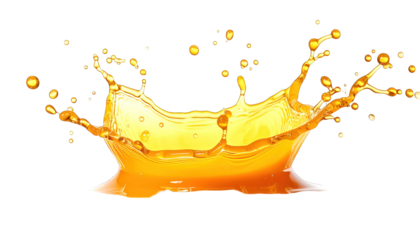 Dynamic splash of vibrant orange liquid, showcasing fluid motion on a black background