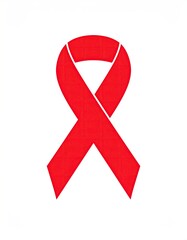 A red awareness ribbon is placed centrally, simple design