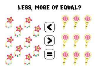 Fototapeta premium Compare Baby Rattles – More, Less or Equal?