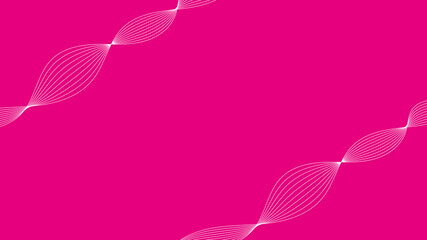 Abstract horizontal wave of thin white lines on pink background
