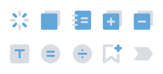 Blue color icons set for User interface.