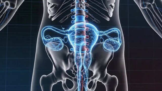 Female Reproductive System Anatomy Medical Animation Showing Uterus Ovaries Fallopian Tubes And Vagina Inside Human