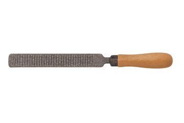 Fototapeta premium Metal rasp tool with wooden handle for filing