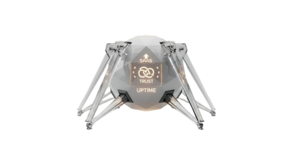 Futuristic SaaS technology with trust and uptime concept