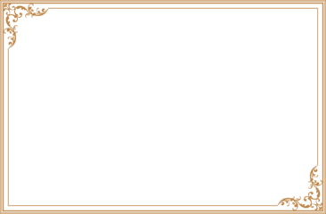 Elegant Gold Vintage Frame Border with Swirl Corners. 1557