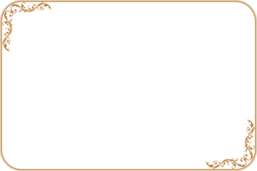 Elegant Gold Vintage Frame Border with Swirl Corners. 1559