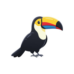 Naklejka premium Cartoon Toucan Bird with Colorful Beak.