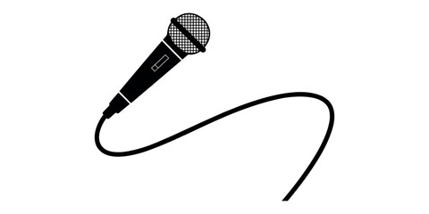 Black dynamic microphone with cord black microphone audio equipment