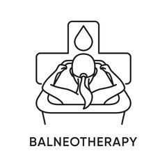 Balneotherapy Spa Bath Treatment Line Icon