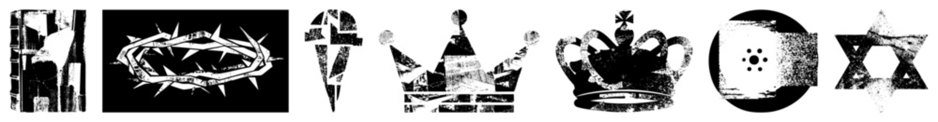 Religious symbols distressed