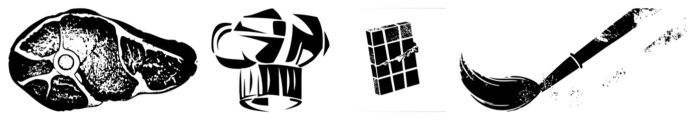 steak chef hat chocolate bar paintbrush