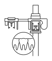 X-ray device for dental digital panoramic, 3D imaging - outline icon