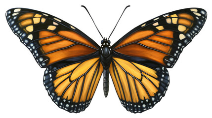 Fototapeta premium Detailed Illustration of a Monarch Butterfly Isolated on White Background