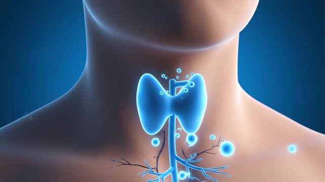 3D medical visualization of the thyroid gland function