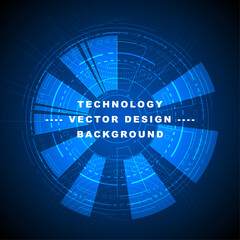 Abstract Blue Technology Circle HUD Interface Background
