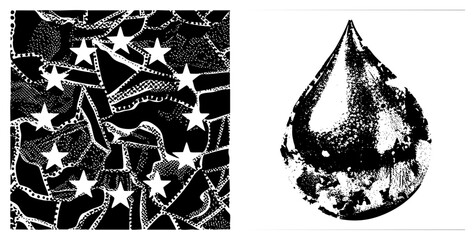 stars and droplet vector art