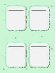 Cute green white notes background
