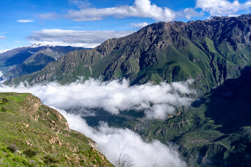 Colca Canyon with a clear blue sky, Peru