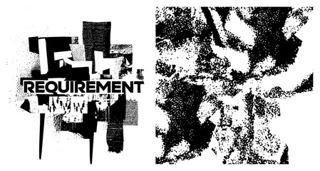 Fototapeta premium Requirement text abstract graphic glitch art