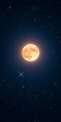 Fototapeta premium Softly glowing moon amidst a starry dreamscape, wonder fills the night sky, serene, night sky