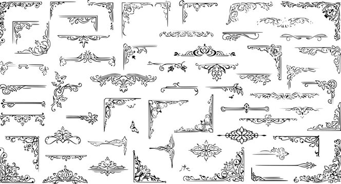 Funeral Ornamental Decorations Vector &ndash; Memorial Design Elements Including Border, Divider, Ribbon, Frame, and Corner Accents
