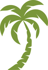 Green Palm Tree Vector Icon &ndash; Tropical Nature Logo Illustration