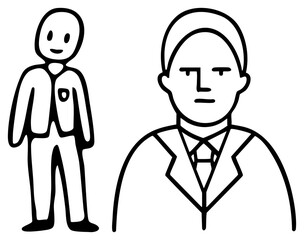 Fototapeta premium two stylized male figures one full body one bust