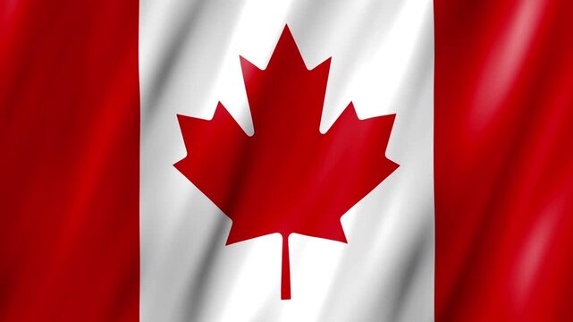 Flag of Canada, Canada Flag, Canada Country Flag, National Flag of Canada Waving in Wind, 4K Video