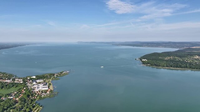 Aerial view of the Hungarian town of Zamardi near Lake Balaton