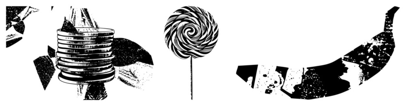stacked coins lollipop broken candy