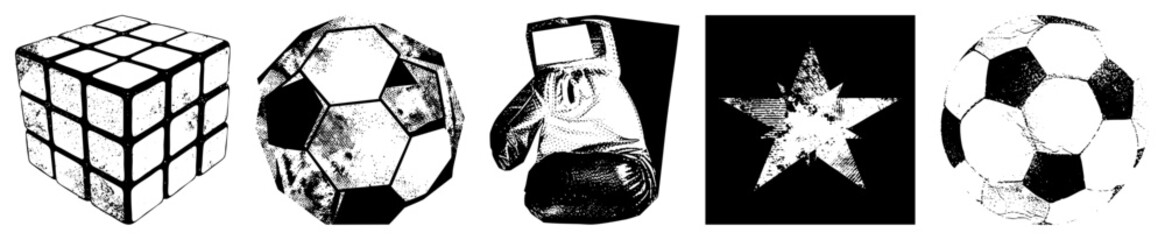 cube soccer ball boxing glove star soccer ball