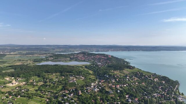 Aerial view of the Hungarian town of Zamardi near Lake Balaton