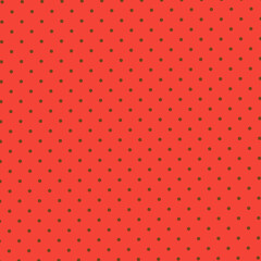 Simple abstract geometric polka dot pattern Small flat brown dots, circles, confetti on a coral-red background Understated rustic style Minimalistic design Farmhouse/cottage decor