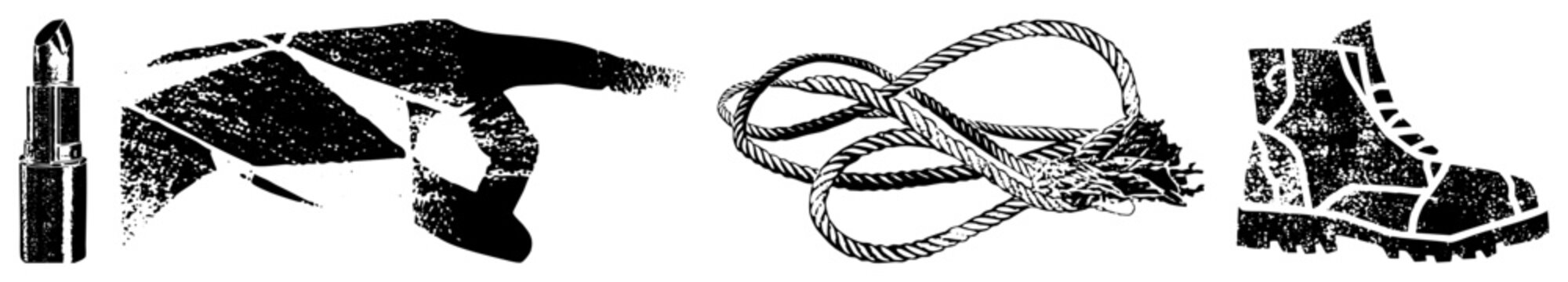 lipstick hand rope boot vector