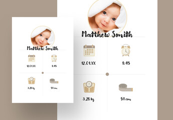 Minimal Birth Announcement Card