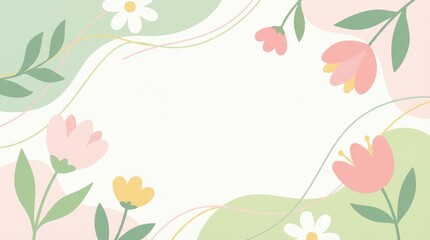 Floral design background for spring events digital art colorful and elegant soft pastel environment minimalist viewpoint nature and creativity combined for visual appeal