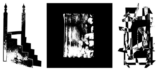 Obraz premium abstract geometric shapes and forms in black and white