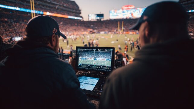 Behind the scenes American football live broadcast control