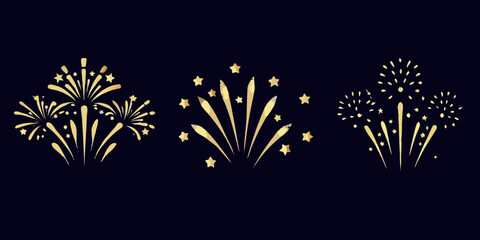 Golden firework displays against a dark background celebrating a joyous occasion