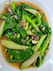 Stirfried Chinese Broccoli with Savory Sauce