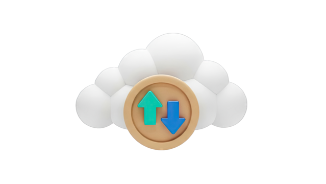 Cloud Icon with Up and Down Arrows - Powered by Adobe