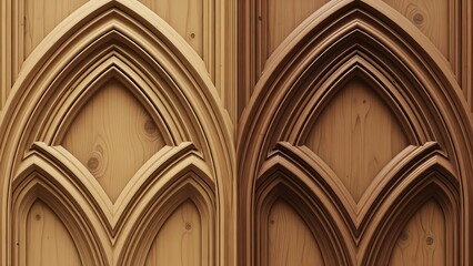 Ornate Gothic Wood Carving Architectural Detail