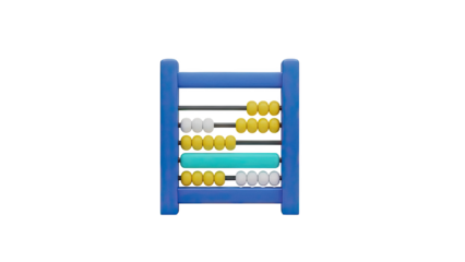 Blue Abacus with Yellow, White, and Teal Beads